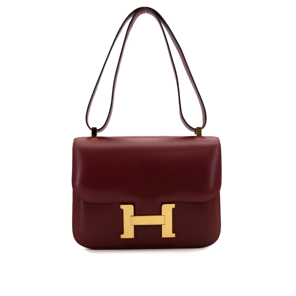 HERMES CONSTANCE 24 ROUGE H BOX CALF SHOULDER BAG 1996 CIRCLE Z GOLD HARDWARE 90321636