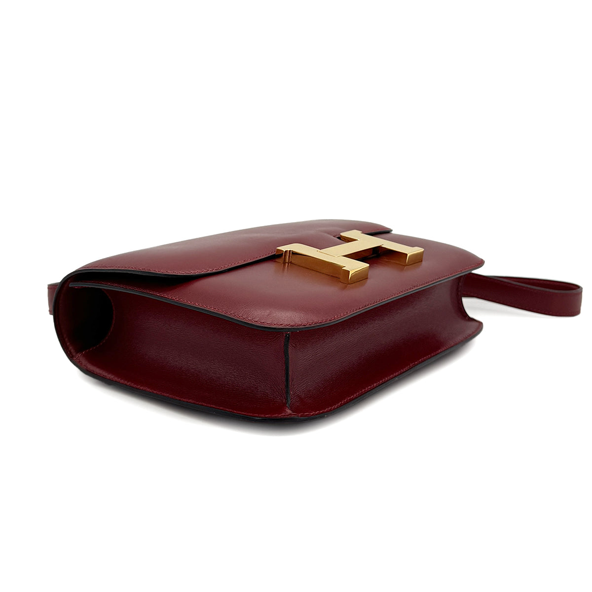 HERMES CONSTANCE 24 ROUGE H BOX CALF SHOULDER BAG 1996 CIRCLE Z GOLD HARDWARE 90321636