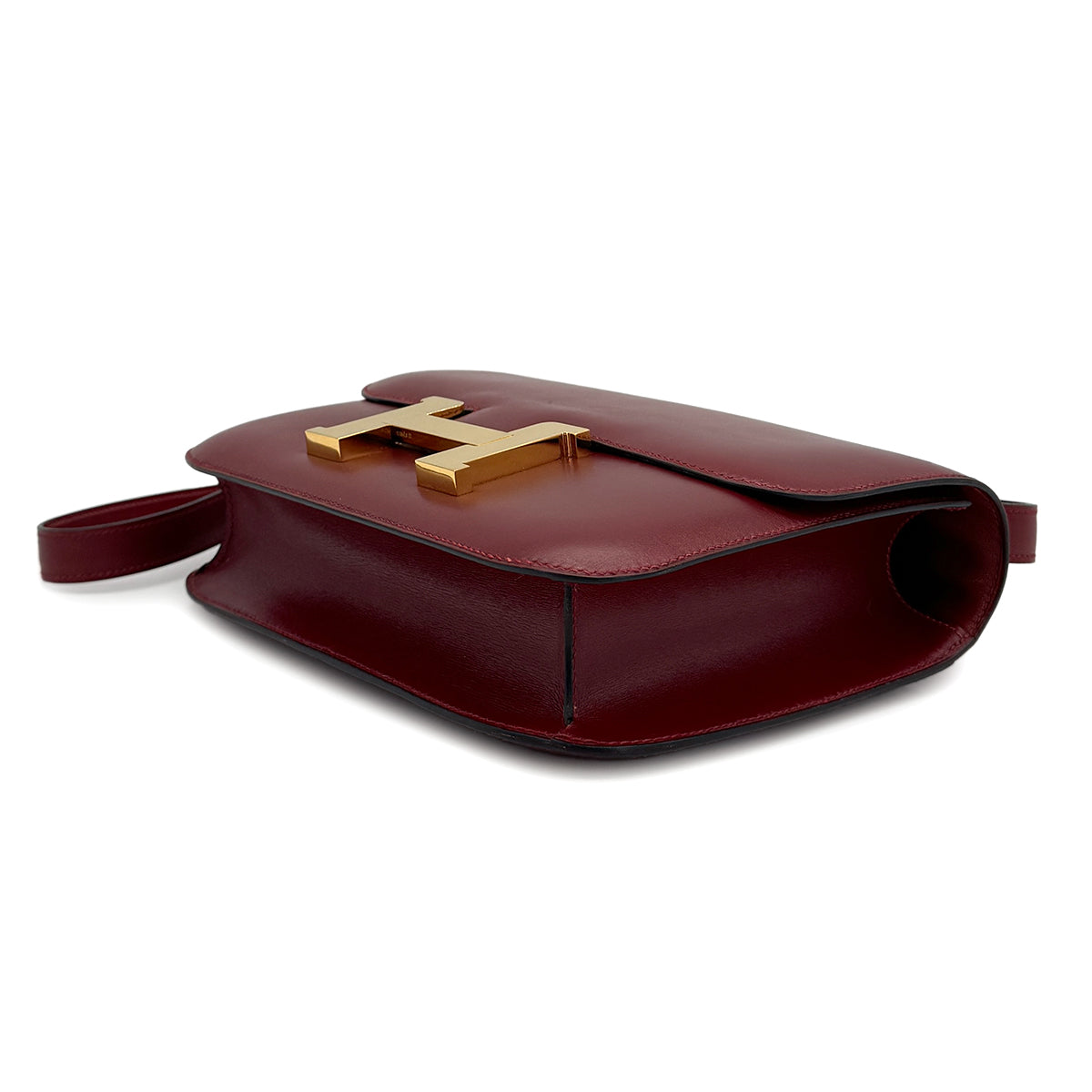 HERMES CONSTANCE 24 ROUGE H BOX CALF SHOULDER BAG 1996 CIRCLE Z GOLD HARDWARE 90321636