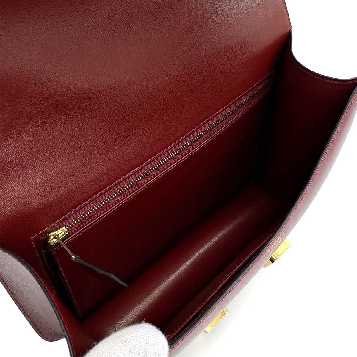 HERMES CONSTANCE 24 ROUGE H BOX CALF SHOULDER BAG 1996 CIRCLE Z GOLD HARDWARE 90321636
