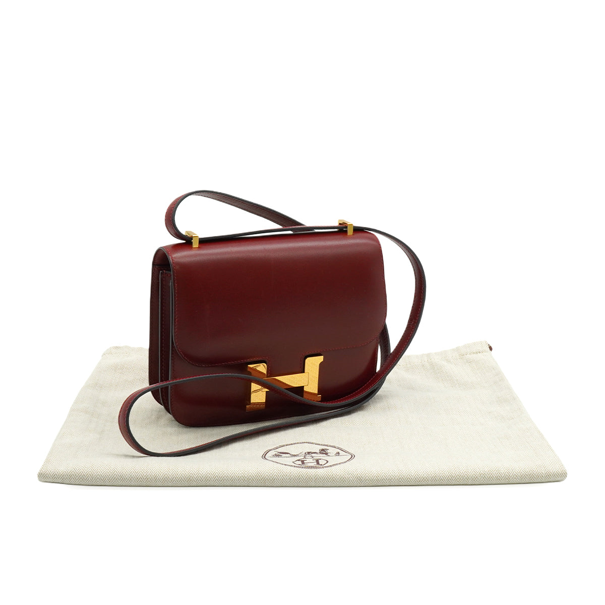 HERMES CONSTANCE 3 MINI 18 ROUGE H BOX CALF SHOULDER BAG 2018 C STAMP GOLD HARDWARE 90345998