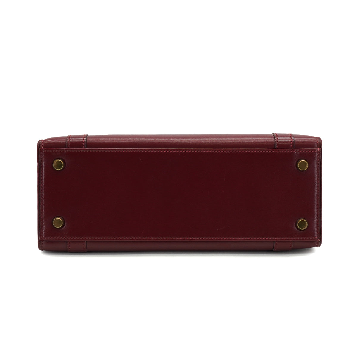 HERMES DRUG 27 ROUGE H BOX CALF HAND BAG 1979 CIRCLE I GOLD HARDWARE 90334127