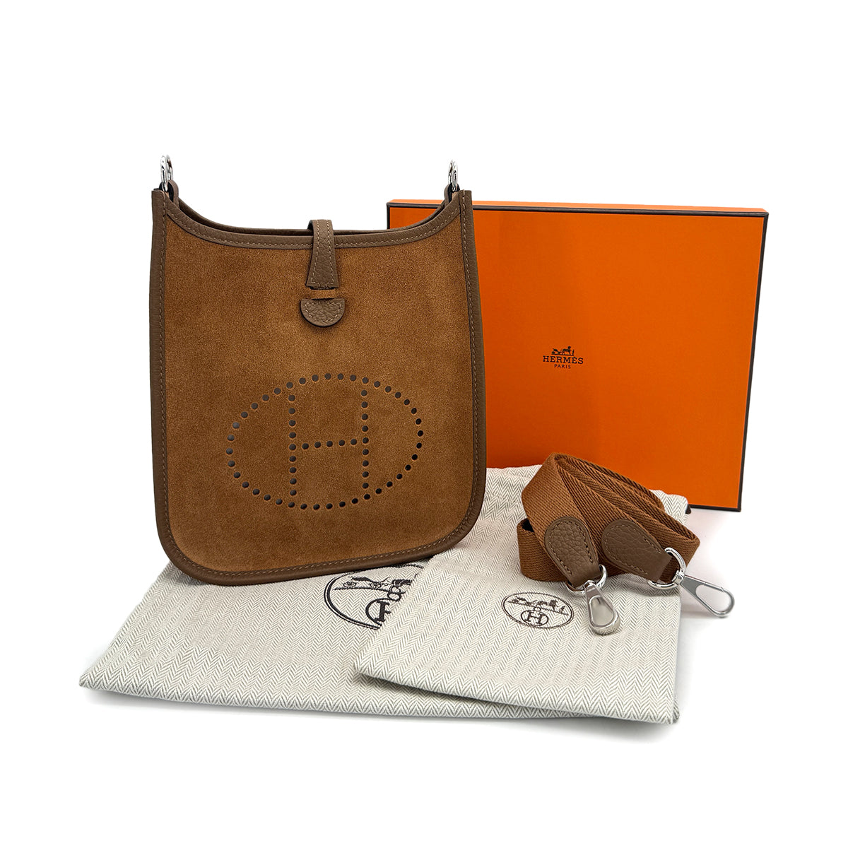 HERMES EVELYNE TPM AMAZON GOLD ALEZAN GRIZZLY SHOULDER BAG 2024 W STAMP 90313417