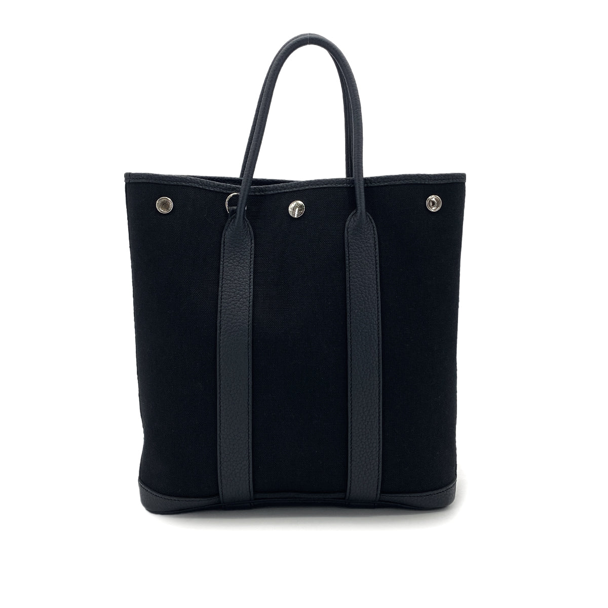 HERMES GARDEN FILE PM TOILE MILITARY VEAU NEGONDA BLACK BLUE INDIGO TOTE SHOULDER BAG 2020 Y STAMP 90327073