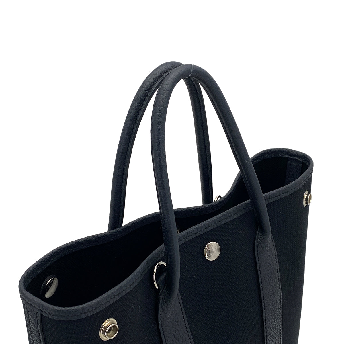 HERMES GARDEN FILE PM TOILE MILITARY VEAU NEGONDA BLACK BLUE INDIGO TOTE SHOULDER BAG 2020 Y STAMP 90327073