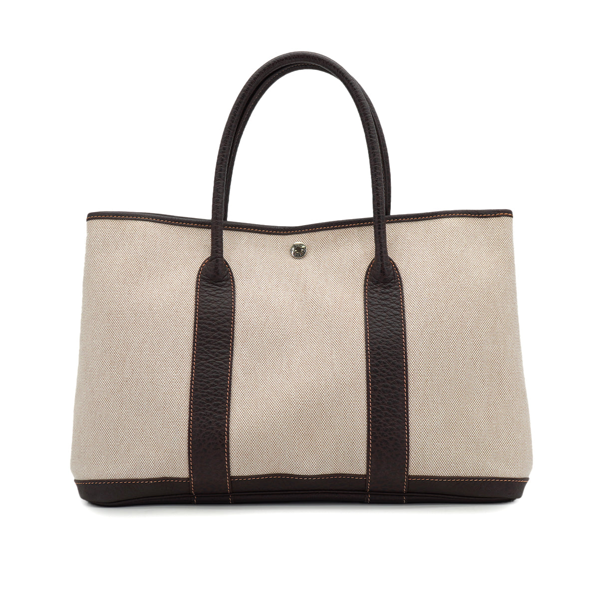 HERMES GARDEN PARTY PM MARRON TOILE H BUFFLE TOTE BAG 2004 SQUARE H 90332564