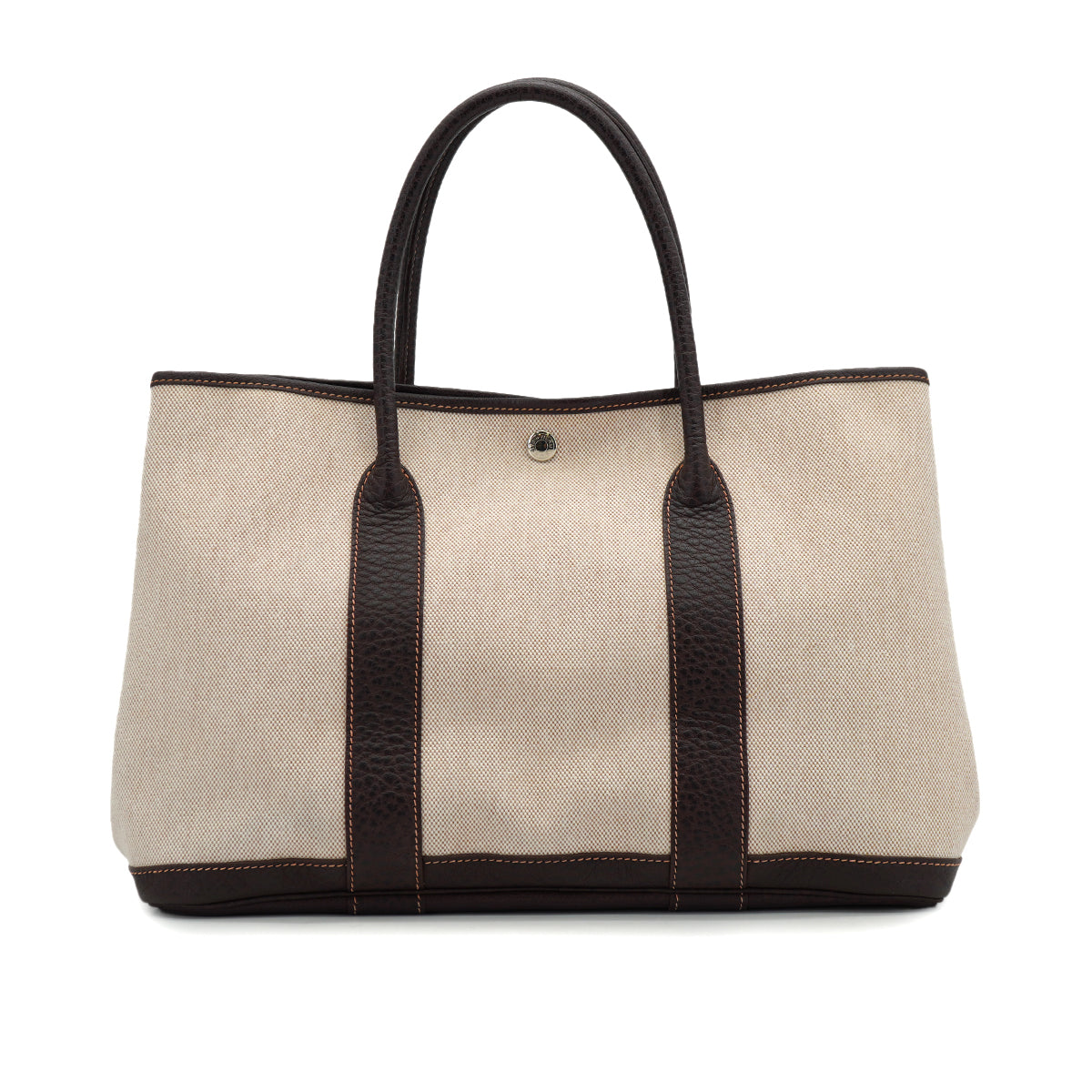 HERMES GARDEN PARTY PM MARRON TOILE H BUFFLE TOTE BAG 2004 SQUARE H 90332564