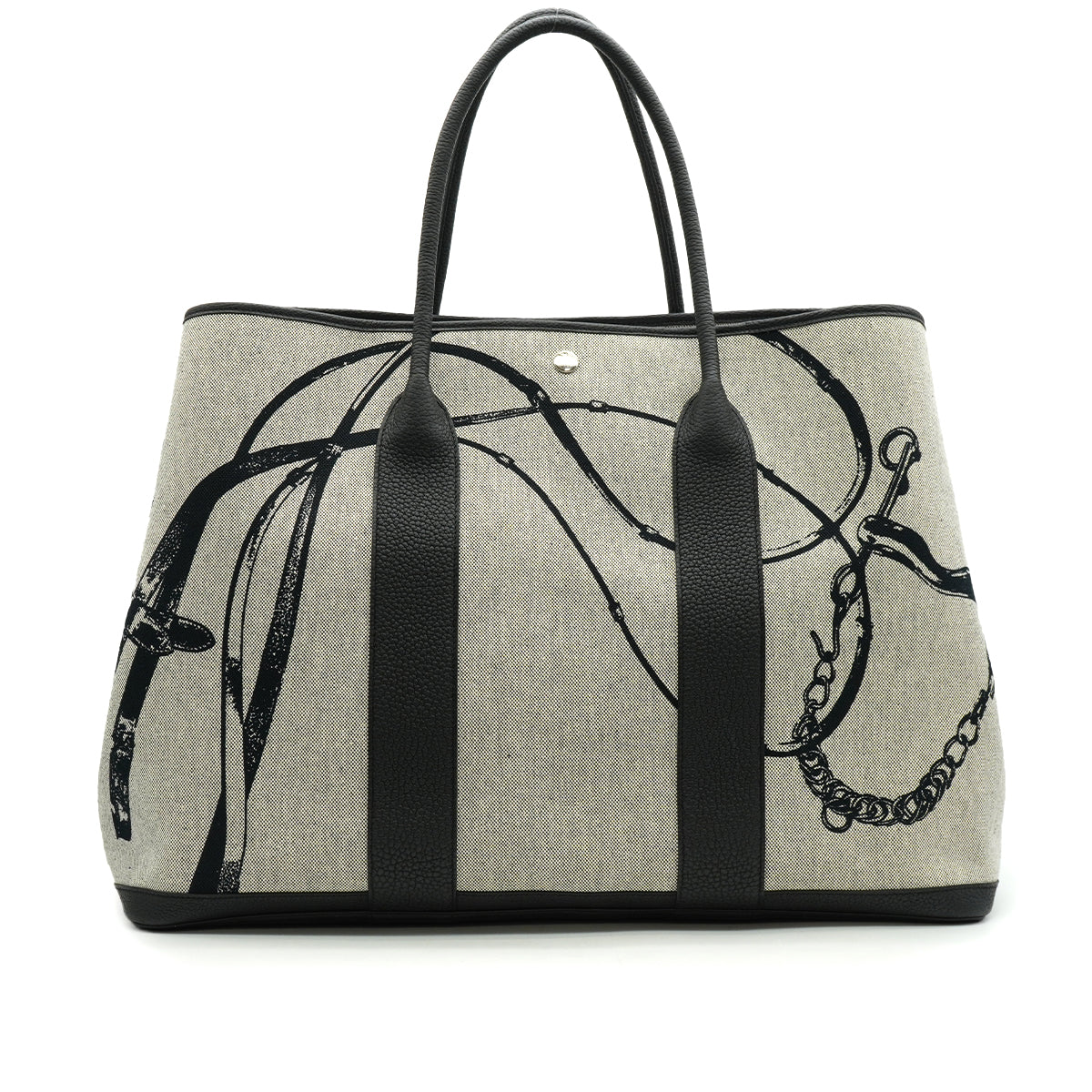 HERMES GARDEN PARTY VOYAGE GM BLACK TOILE H NEGONDA HAND BAG 2024 W STAMP 90340479