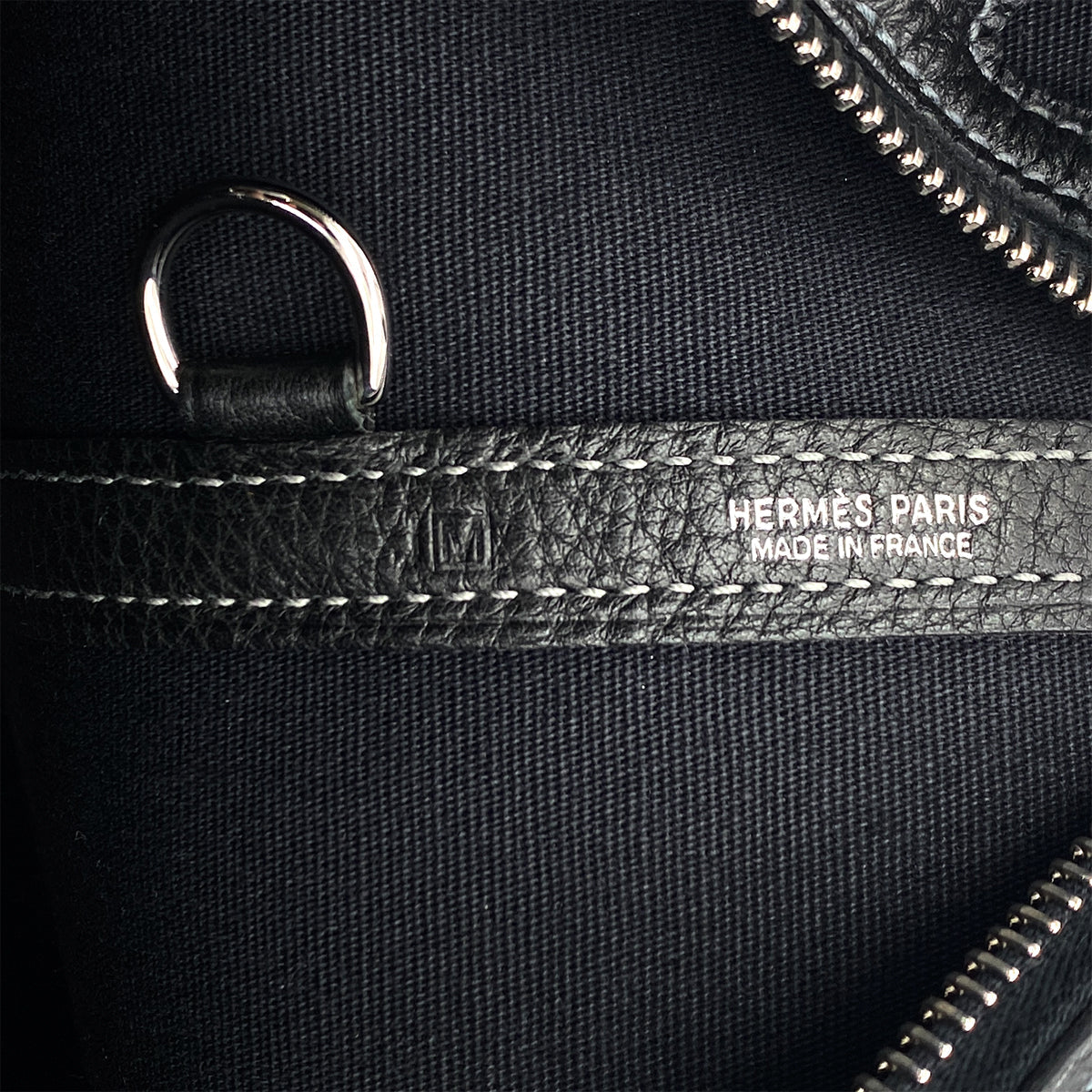 HERMES GARDEN ZIP MM BLACK TOILE OFFICIER VEAU NEGONDA TOTE BAG 2009 SQUARE M 90325645
