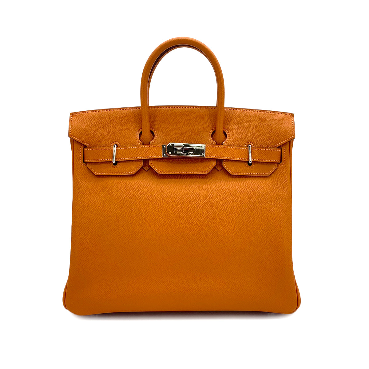 HERMES HAUT A COURROIES 28 ORANGE EPSOM HAND BAG 2007 SQUARE K PALLADIUM HARDWARE 90312506