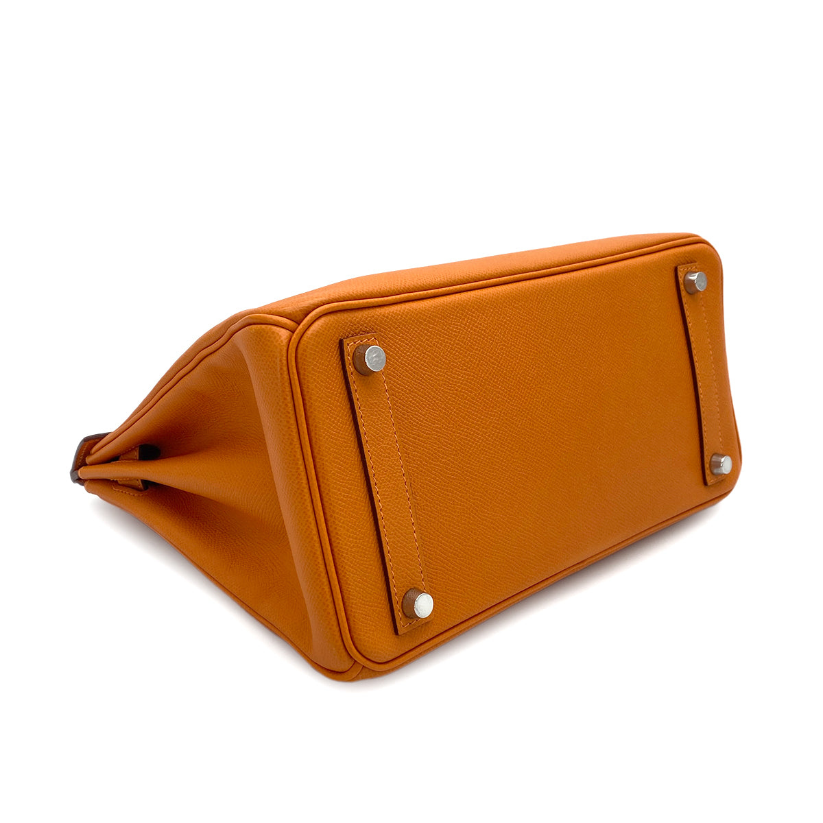 HERMES HAUT A COURROIES 28 ORANGE EPSOM HAND BAG 2007 SQUARE K PALLADIUM HARDWARE 90312506