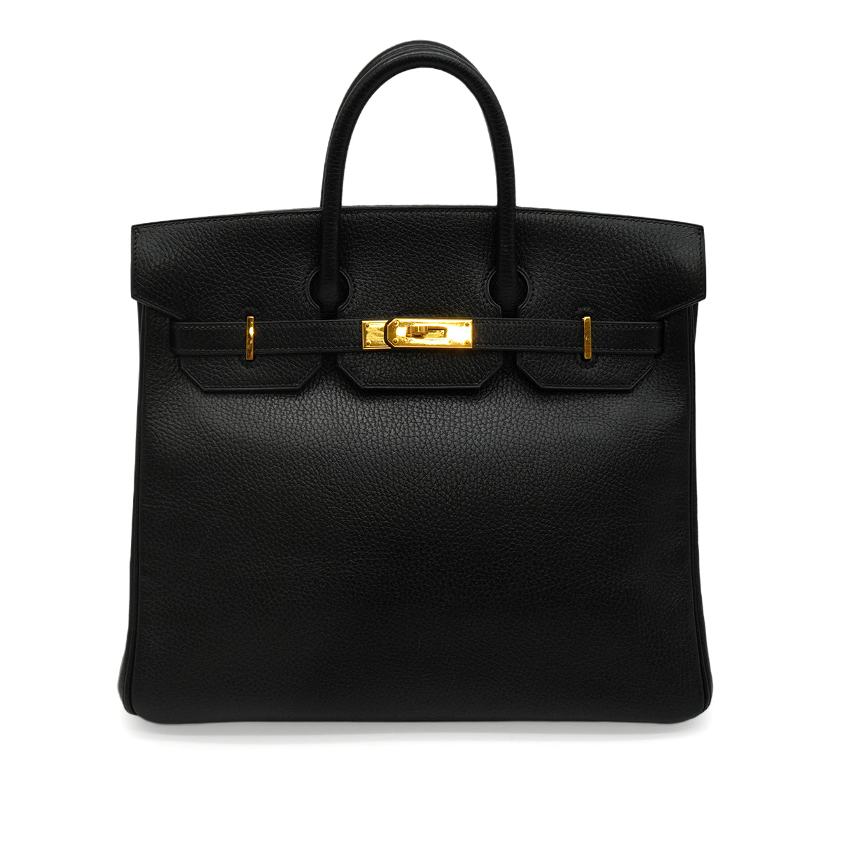 HERMES HAUT A COURROIES 32 BLACK ARDENNES HAND BAG 1996 CIRCLE Z GOLD HARDWARE 90344865