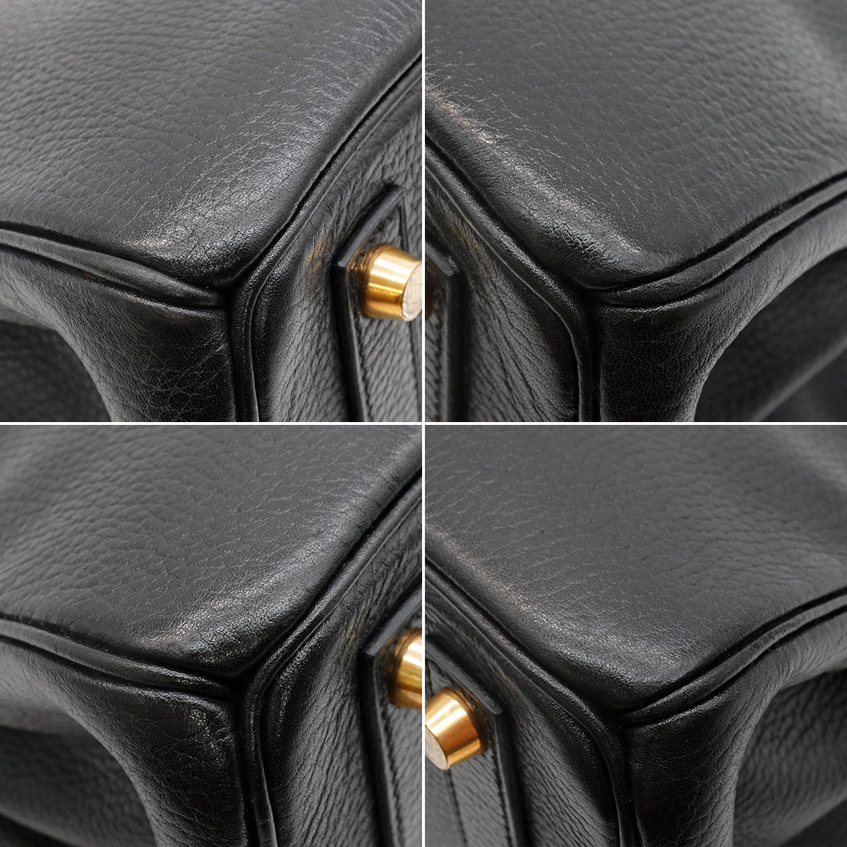 HERMES HAUT A COURROIES 32 BLACK ARDENNES HAND BAG 1996 CIRCLE Z GOLD HARDWARE 90344865