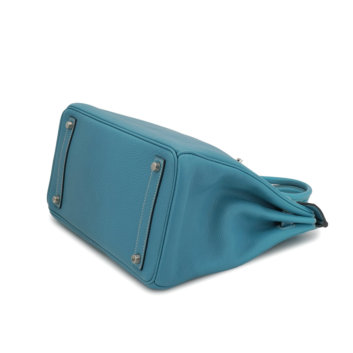 HERMES HAUT A COURROIES 32 BLUE JEAN TOGO HAND BAG 2006 SQUARE J PALLADIUM HARDWARE 90331958