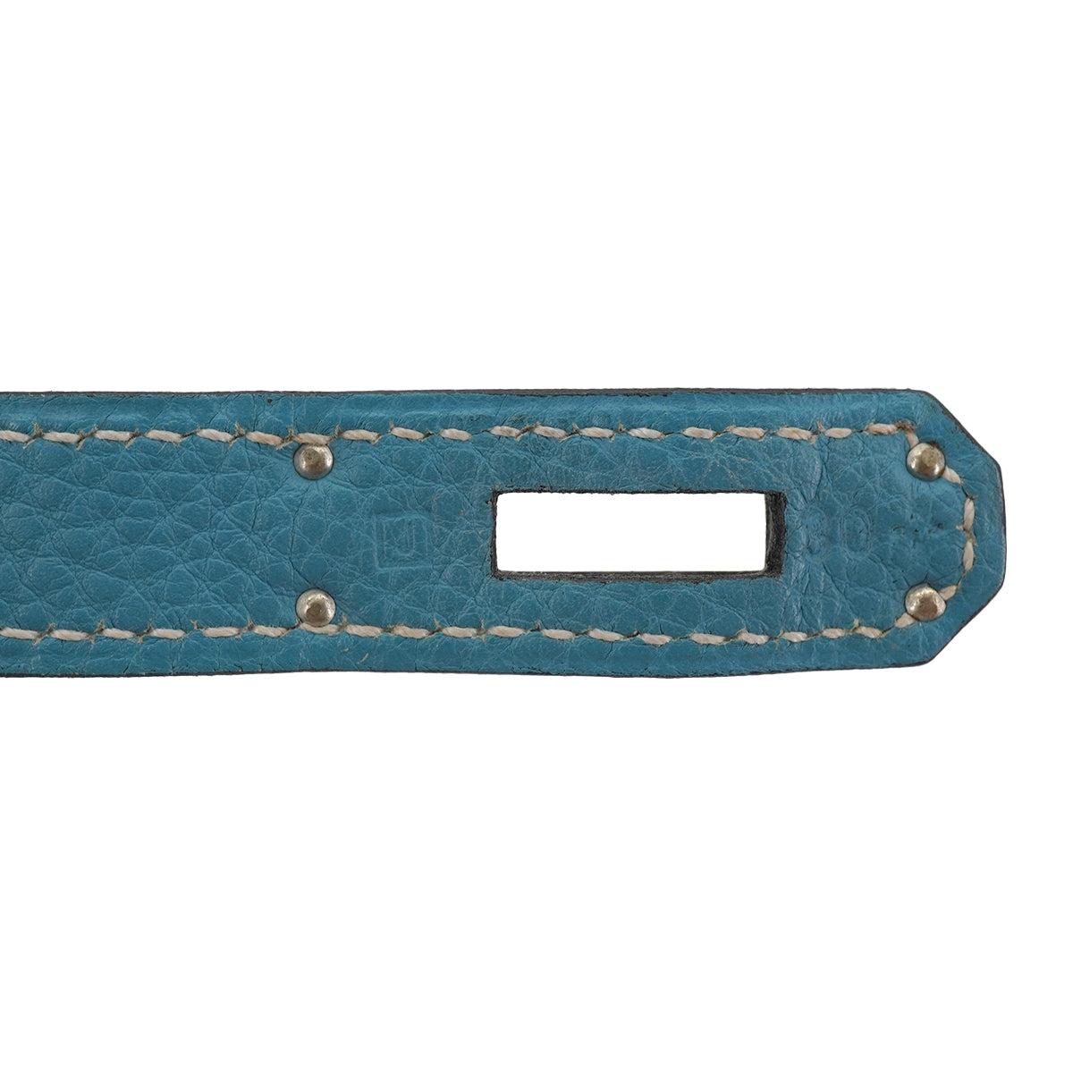 HERMES HAUT A COURROIES 32 BLUE JEAN TOGO HAND BAG 2006 SQUARE J PALLADIUM HARDWARE 90331958