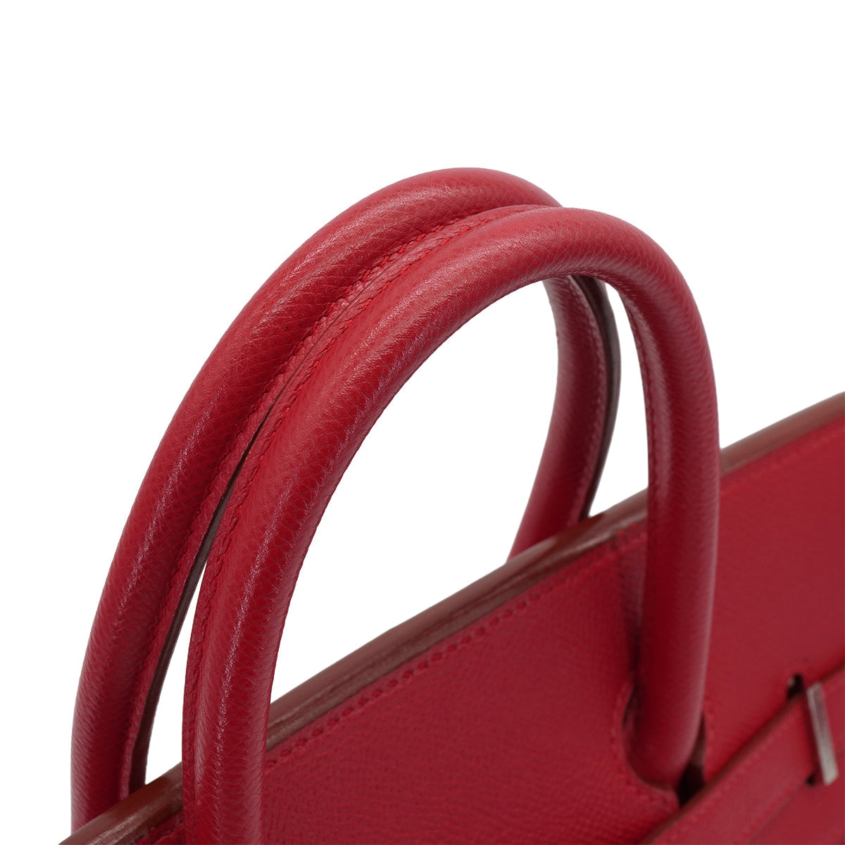 HERMES HAUT A COURROIES 32 ROUGE CASAQUE COUCHEVEL HAND BAG 2000 SQUARE D SILVER HARDWARE 90341716