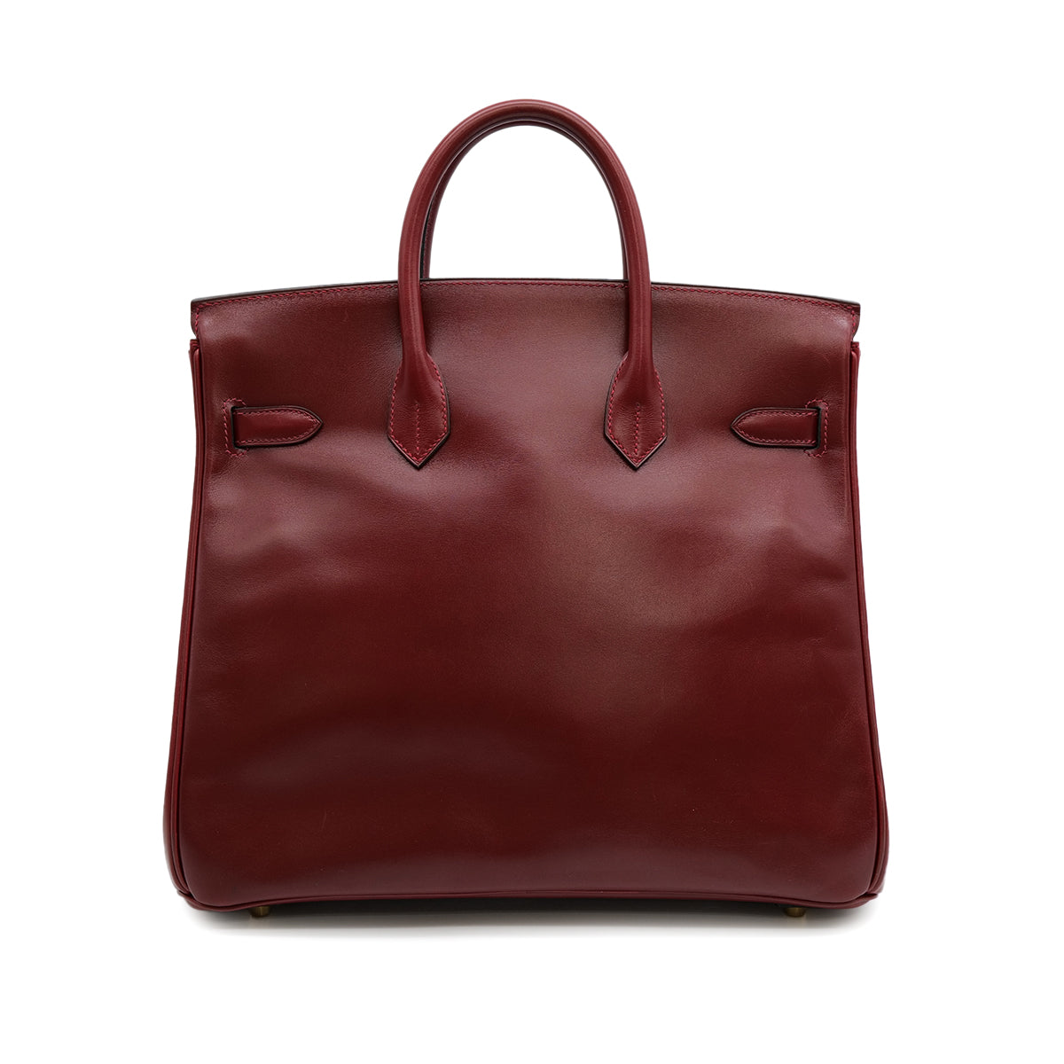 HERMES HAUT A COURROIES 32 ROUGE H BOXCALF HAND BAG 2002 SQUARE F GOLD HARDWARE 90314404