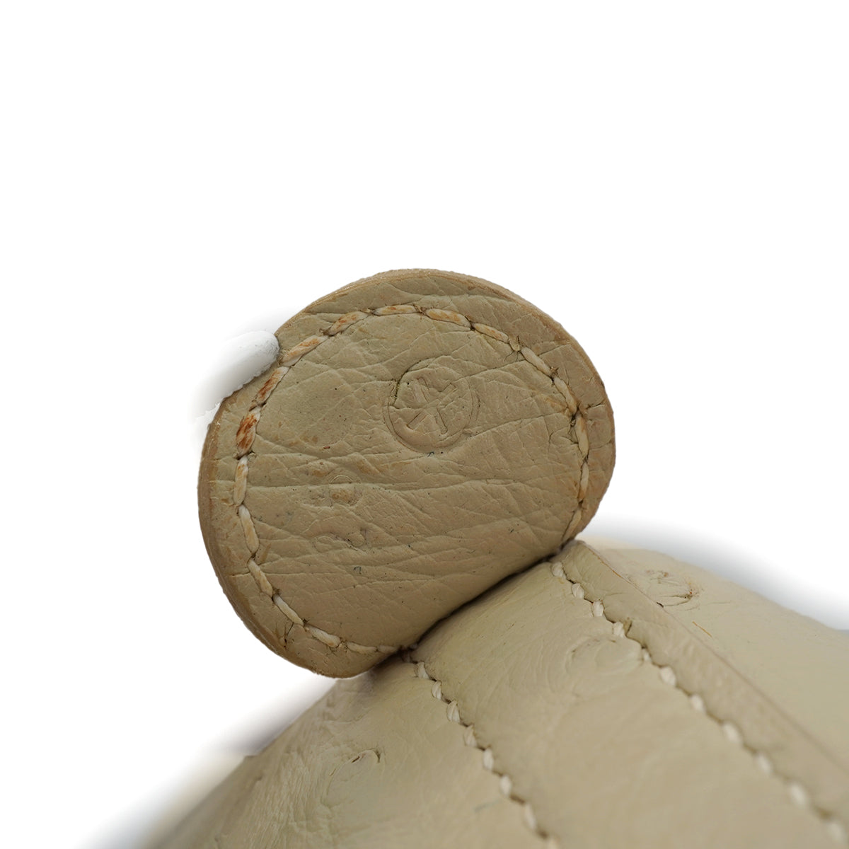 HERMES ILE DE SHIKI BLANCCASSE OSTRICH HAND SHOULDER BAG 1994 CIRCLE X GOLD HARDWARE 90348245