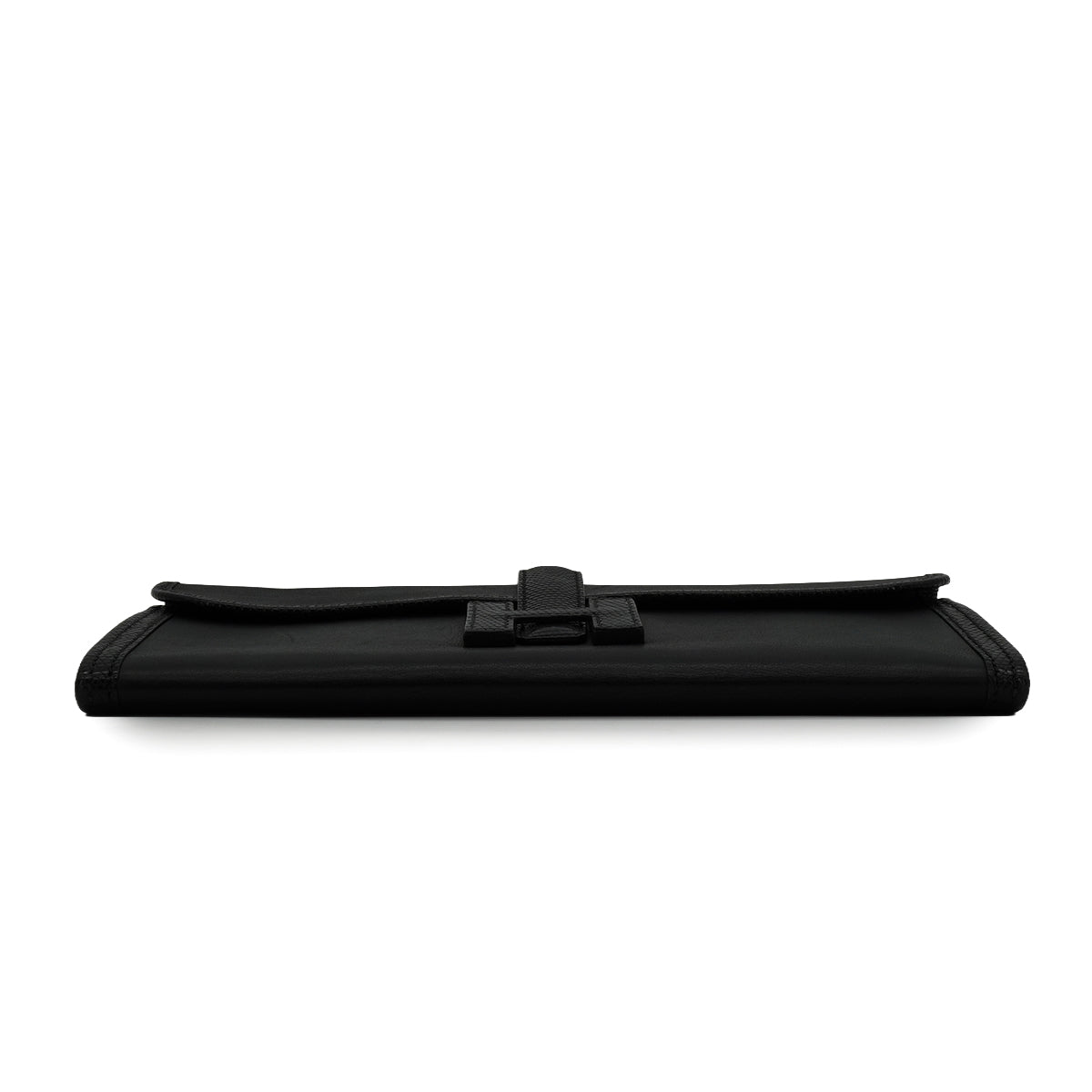 HERMES JIGE ELAN 29 BLACK LIZARD VEAU SWIFT CLUTCH BAG 2017 A STAMP 90339216