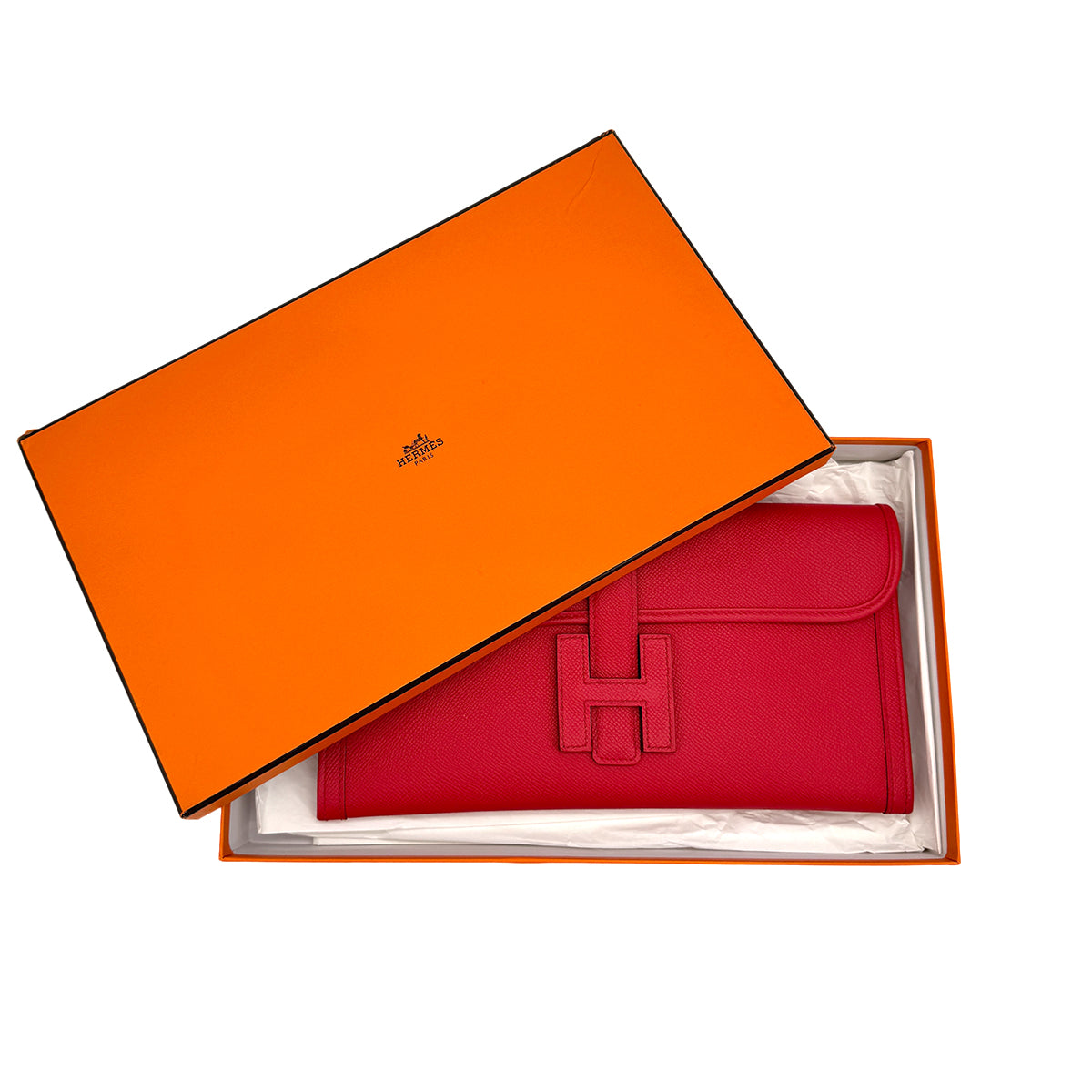 HERMES JIGE ELAN 29 BOUGAINVILLIER VEAU EPSOM CLUTCH BAG 2016 X STAMP 90312930