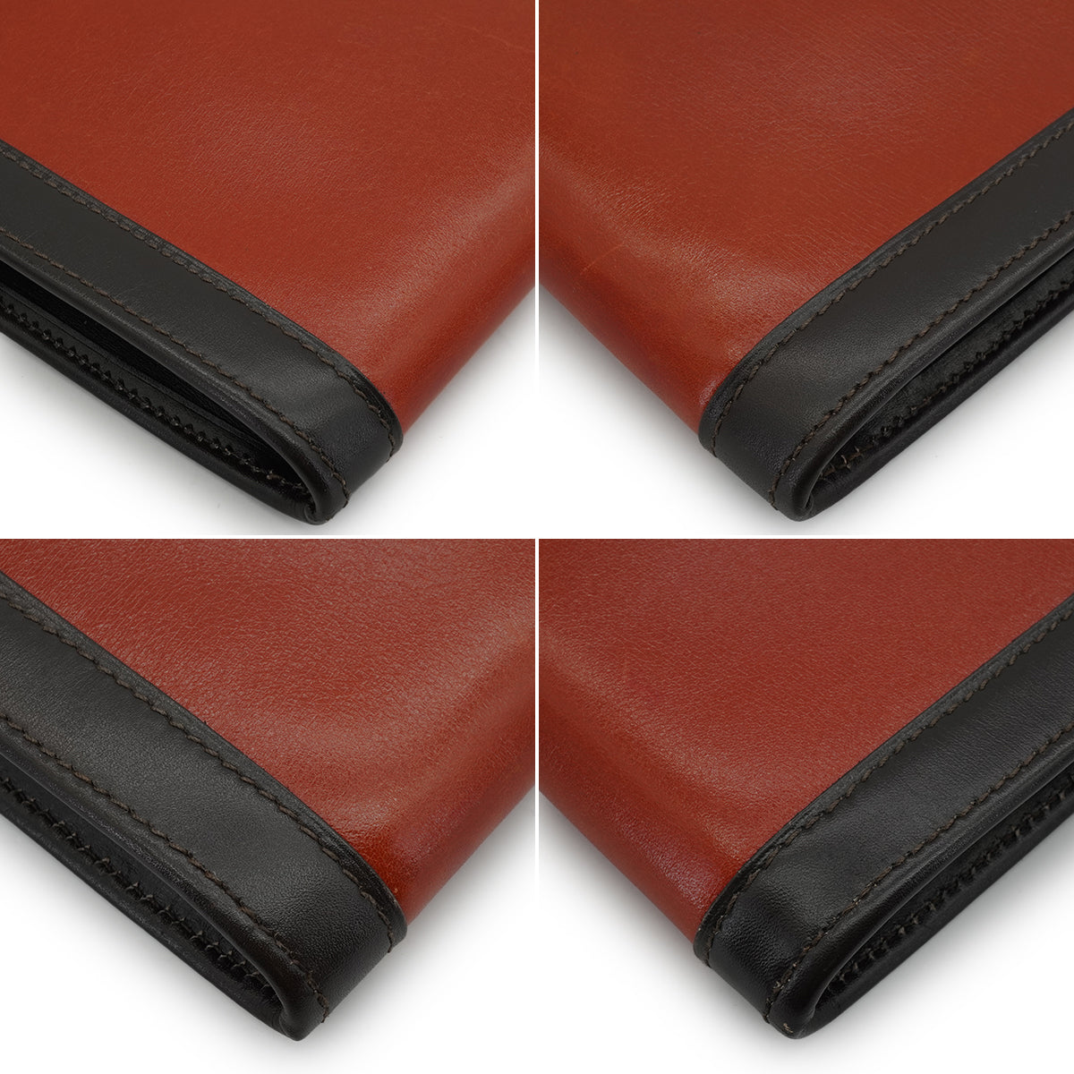 HERMES JIGE GM BRIQUE CHOCOLAT BOX CALF CLUTCH BAG 1993 CIRCLE W 90340354