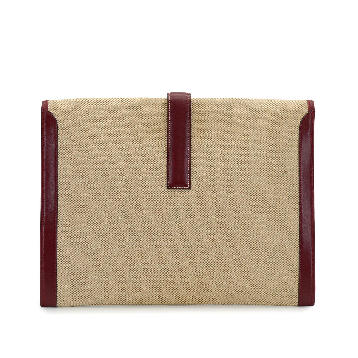 HERMES JIGE GM CLUTCH BAG ROUGE H BOX CALF TOILE H 1979 CIRCLE I 90334295