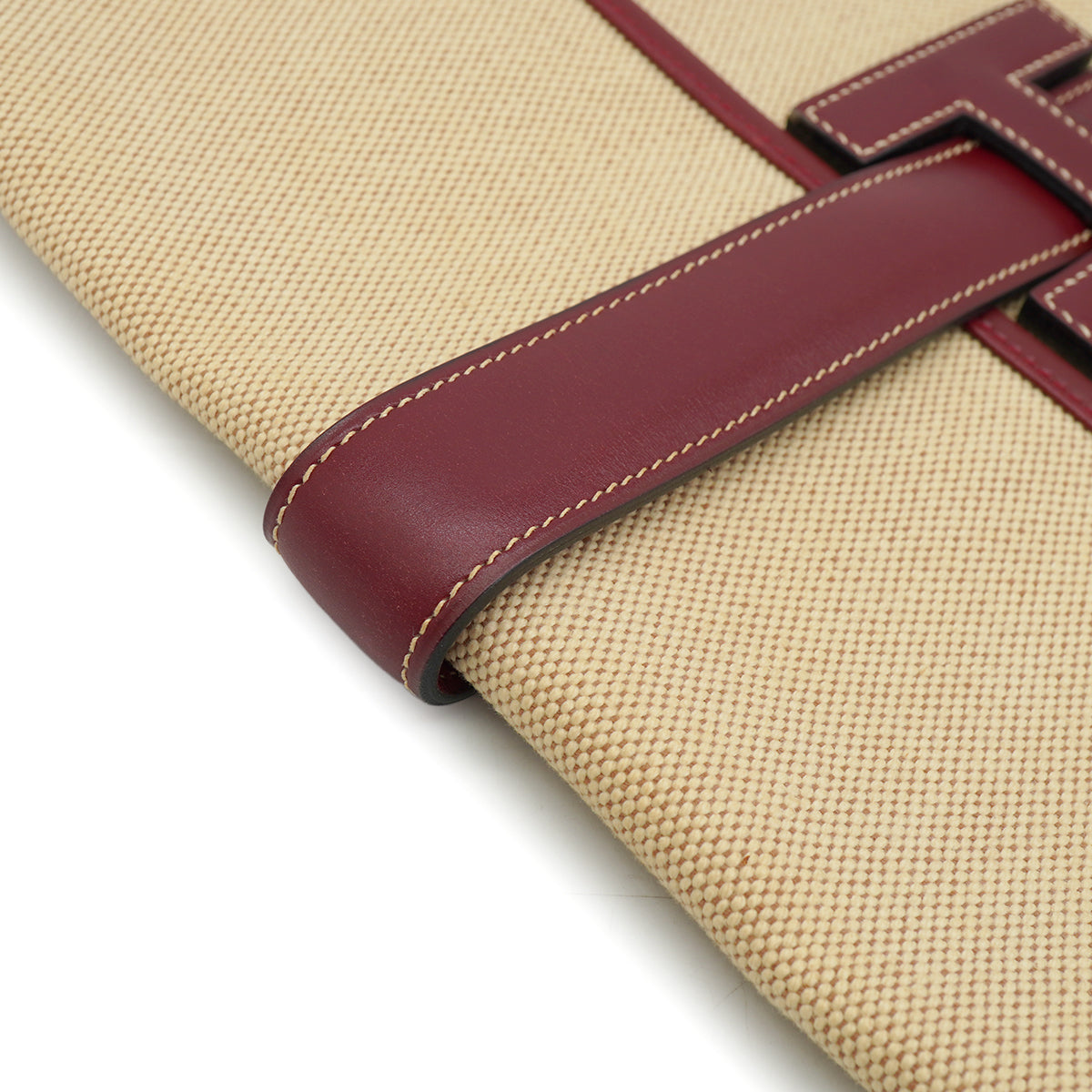 HERMES JIGE GM CLUTCH BAG ROUGE H BOX CALF TOILE H 1979 CIRCLE I 90334295
