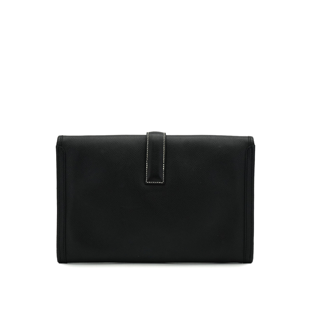 HERMES JIGE PM BLACK EPSOM CLUTCH BAG 2008 SQUARE L 90334494
