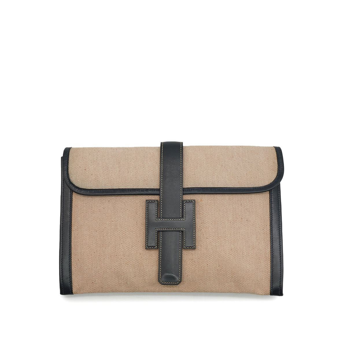 HERMES JIGE PM BLUE INDGO BOX CALF TOILE H CLUTCH BAG 1977 CIRCLE G 90345510