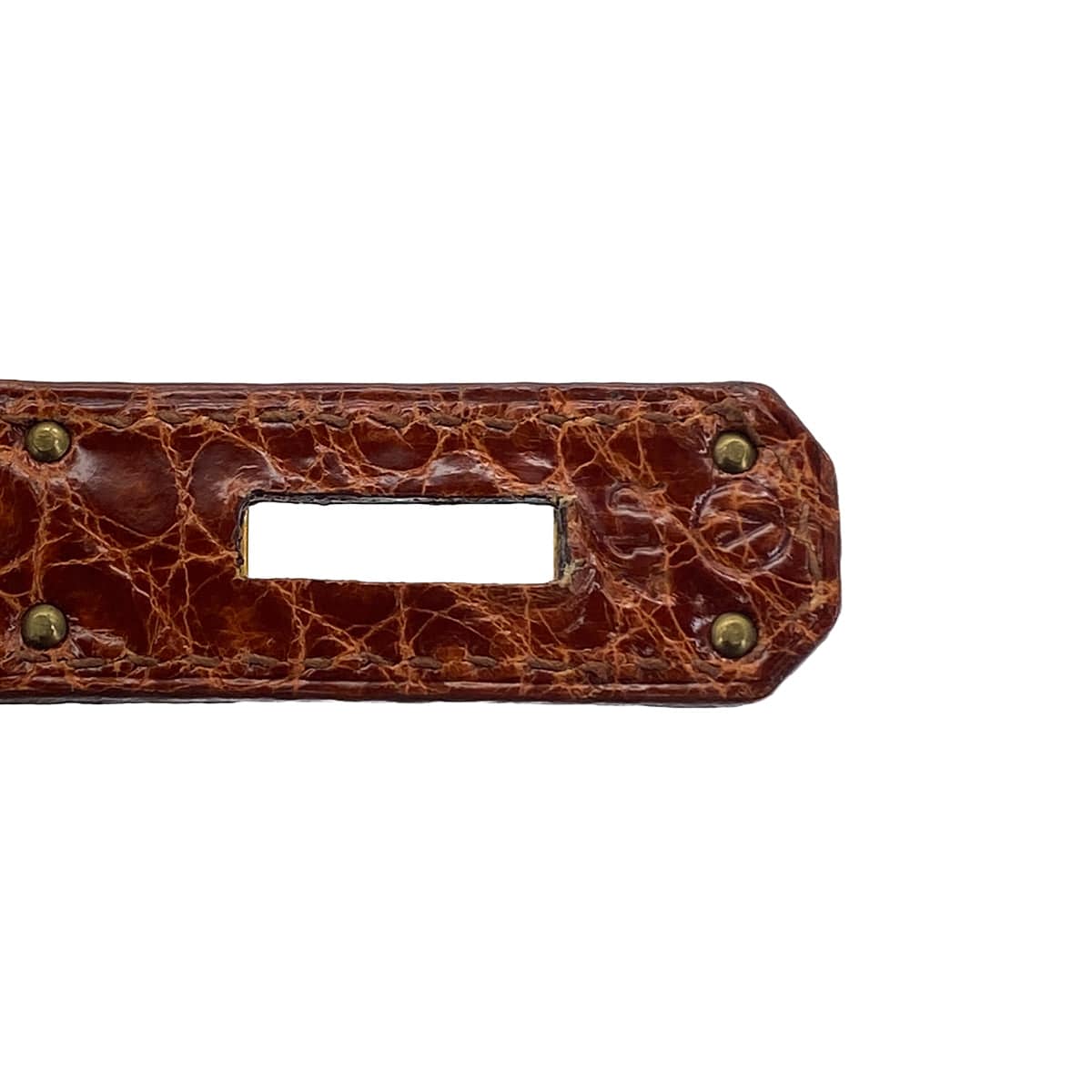 LUXURY PROMISE HERMES KELLY 28 SELLIER MIEL CROCODILE ALLIGATOR HAND SHOULDER BAG 1992 CIRCLE V GOLD HARDWARE 90325601