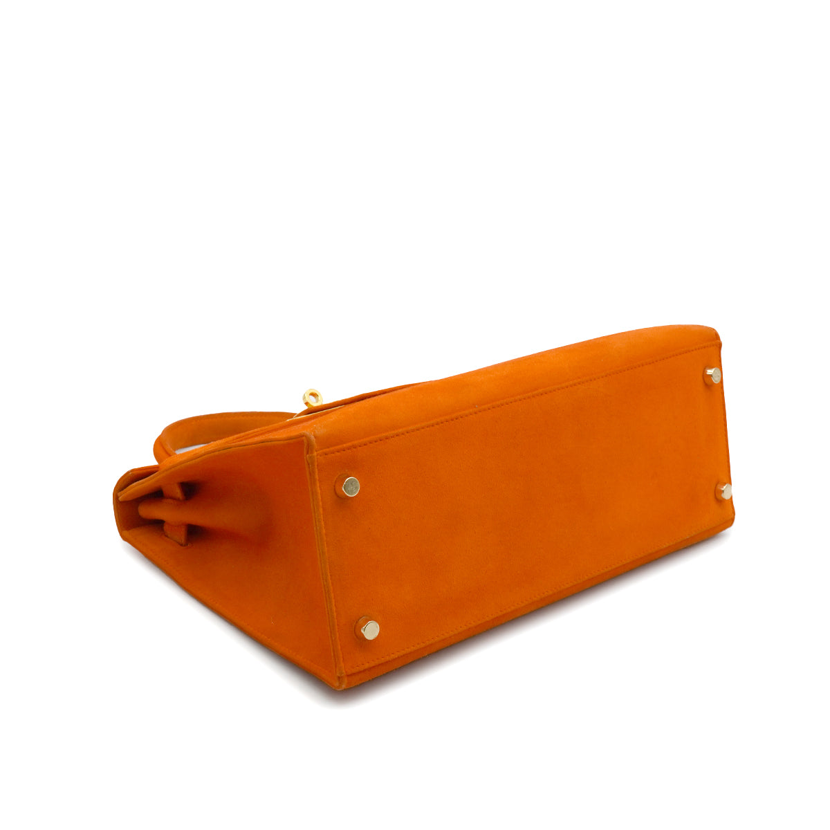 HERMES KELLY 28 SELLIER ORANGE DOBLIS HAND SHOULDER BAG 2006 SQUARE J GOLD HARDWARE 90347756