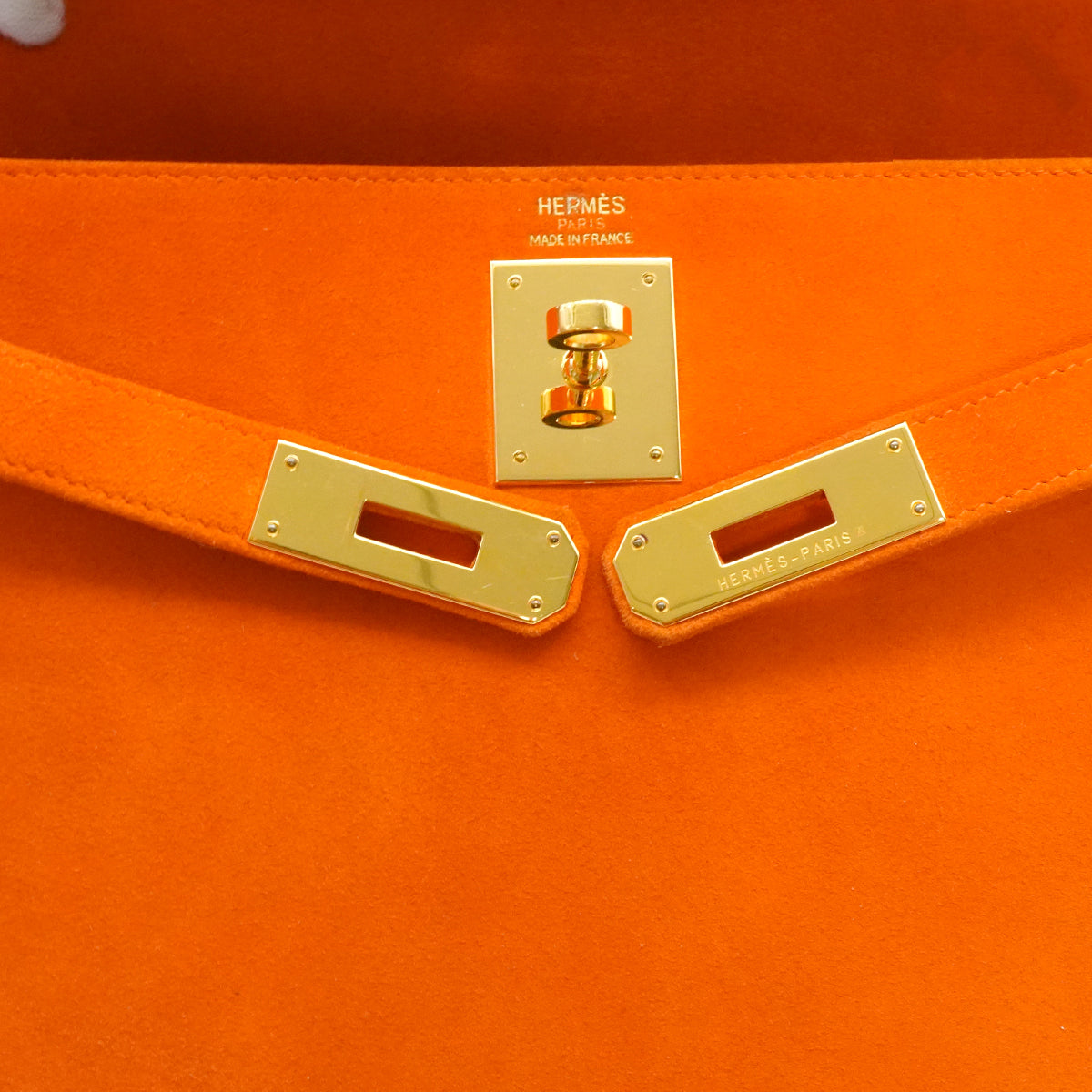 HERMES KELLY 28 SELLIER ORANGE DOBLIS HAND SHOULDER BAG 2006 SQUARE J GOLD HARDWARE 90347756