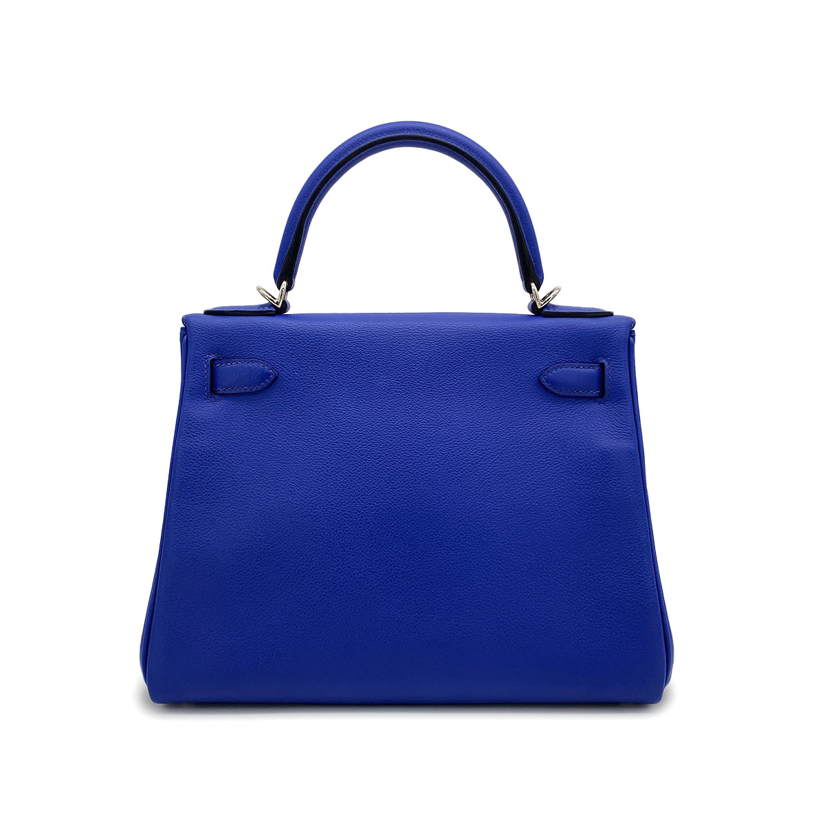 HERMES KELLY 28 VERSO RETOURNE BLUE ELECTRIQUE ROSE WOOD EVERCOLOR HAND SHOULDER BAG 2019 D STAMP PALLADIUM HARDWARE 90326200