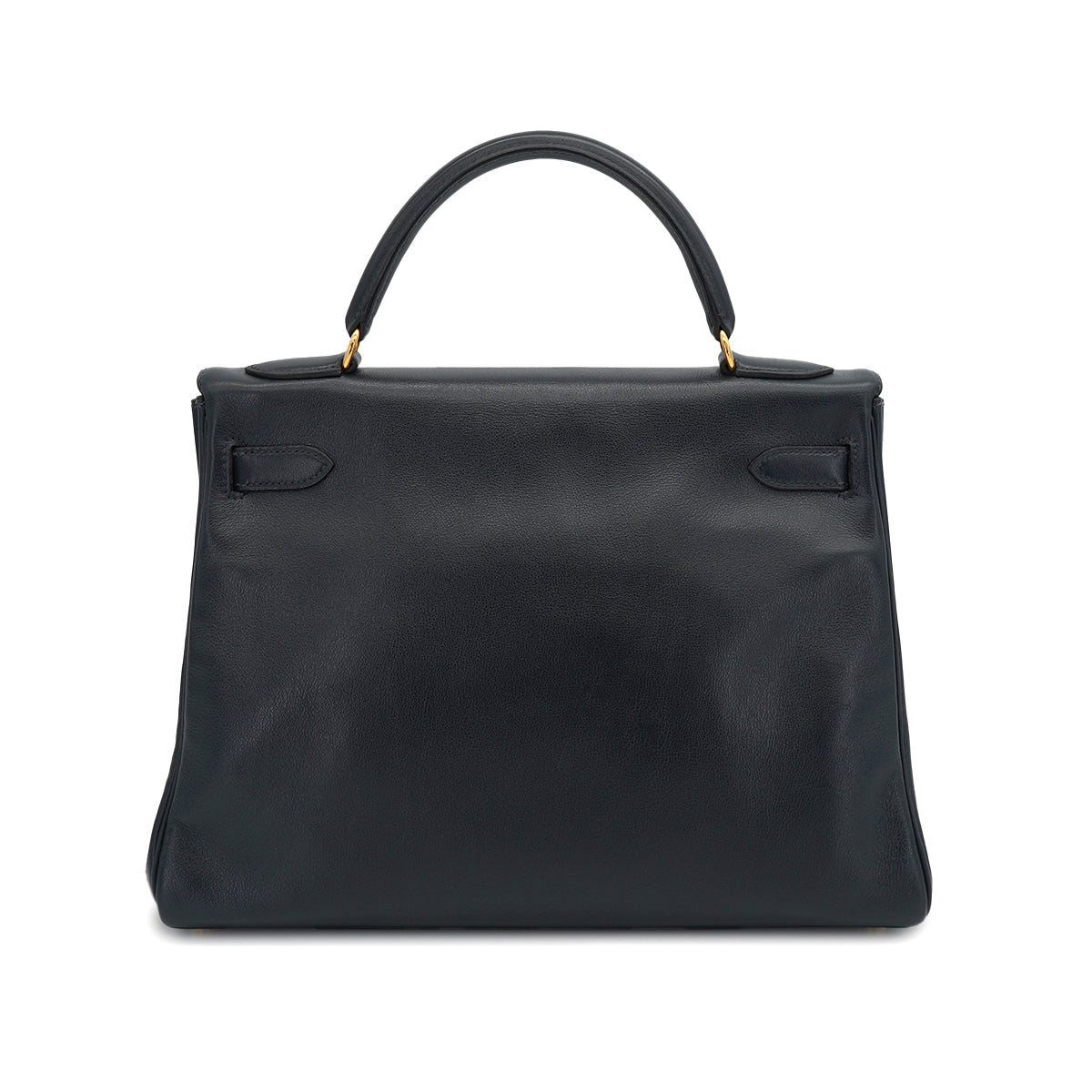 HERMES KELLY 32 RETOURNE BLUE INDIGO VEAU GULLIVER HAND SHOULDER BAG 1997 SQUARE A GOLD HARDWARE 90328921