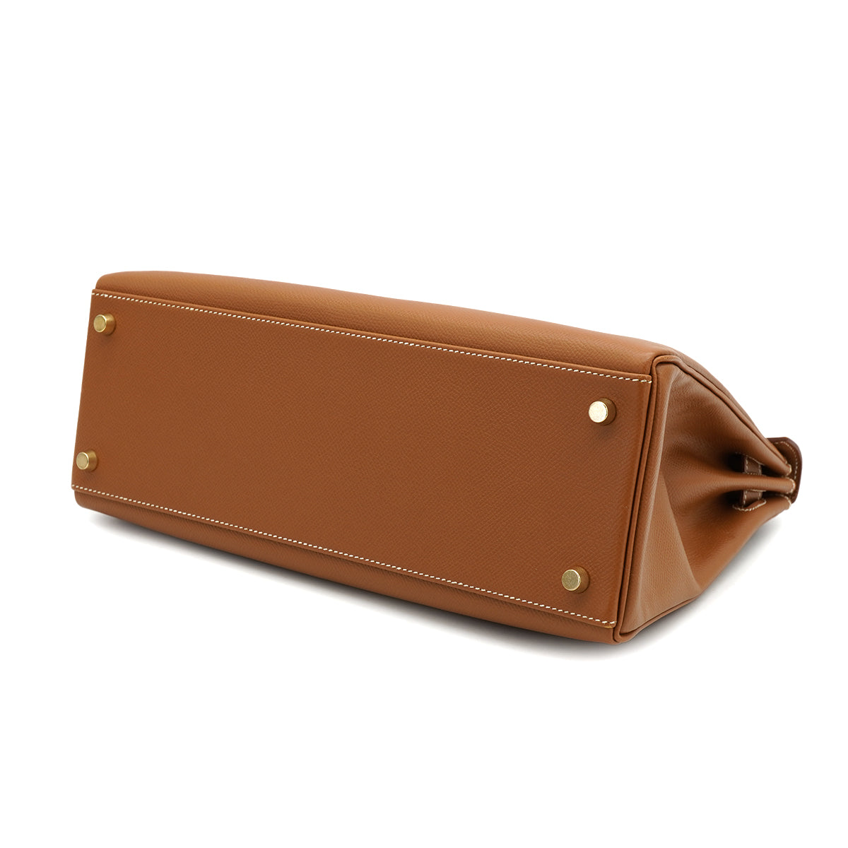 HERMES KELLY 32 RETOURNE GOLD COURCHEVEL HAND SHOULDER BAG 2000 SQUARE D GOLD HARDWARE 90331848