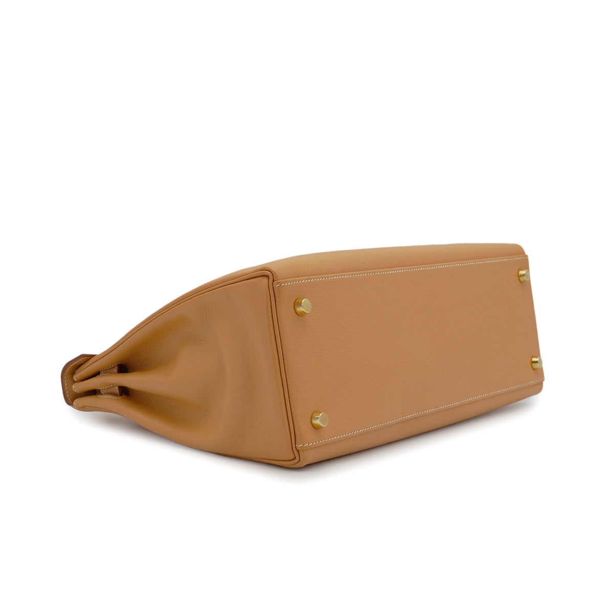 HERMES KELLY 32 RETOURNE NATUREL COUCHEVEL HAND SHOULDER BAG 1998 SQUARE B GOLD HARDWARE 90347152
