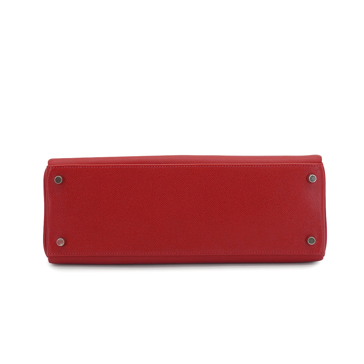 HERMES KELLY 32 RETOURNE ROUGE VIF VEAU EPSOM HAND SHOULDER BAG 2004 SQUARE H PALLADIUM HARDWARE 90334141