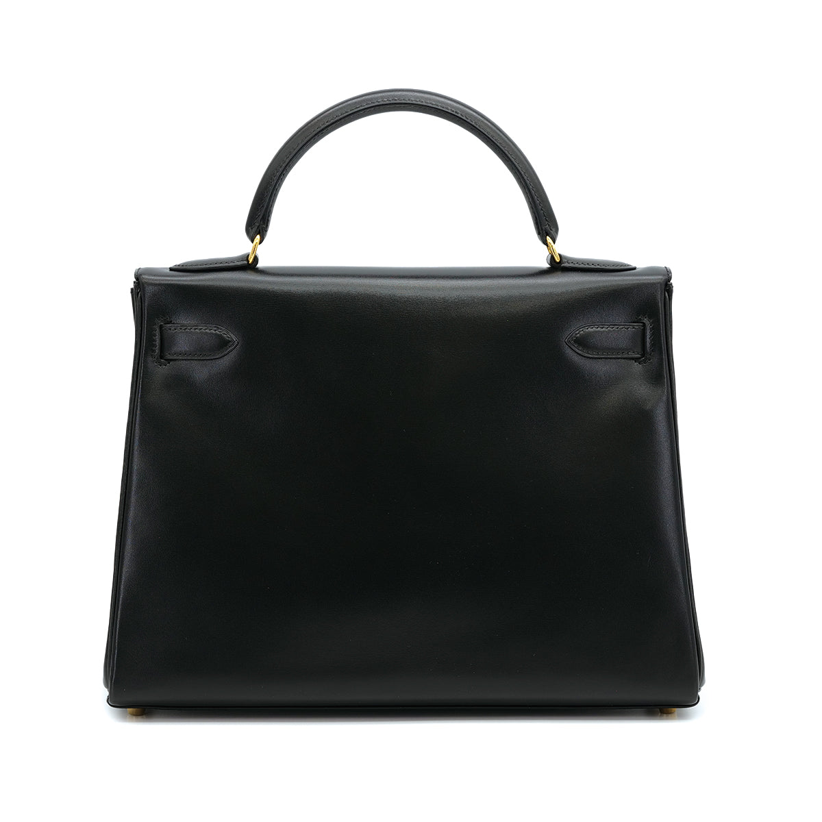 HERMES KELLY 32 RETORNE BLACK BOXCALF HAND SHOULDER BAG 1996 CIRCLE Z GOLD HARDWARE 90315617