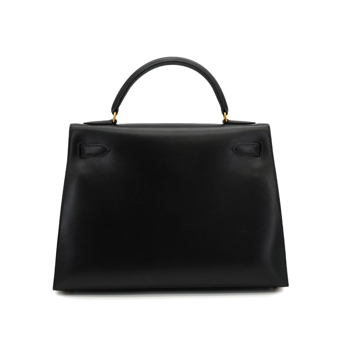 HERMES KELLY 32 SELLIER BLACK BOX CALF HAND SHOULDER BAG 1996 CIRCLE Z GOLD HARDWARE 90333264
