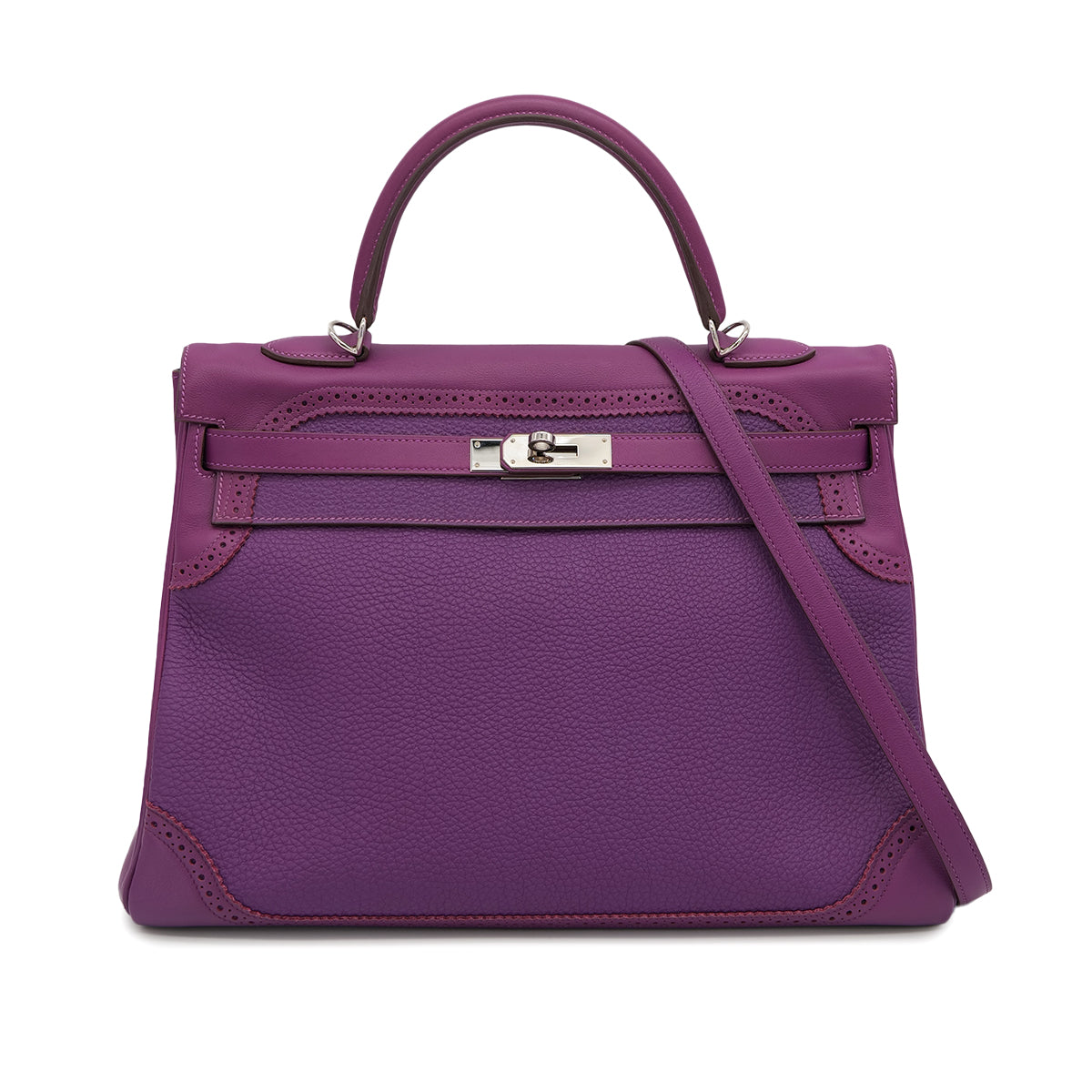 HERMES KELLY35 GHILLIES RETOURNE ANEMONE TOGO SWIFT HAND SHOULDER BAG 2014 R STAMP PALLADIUM HARDWARE 90325615