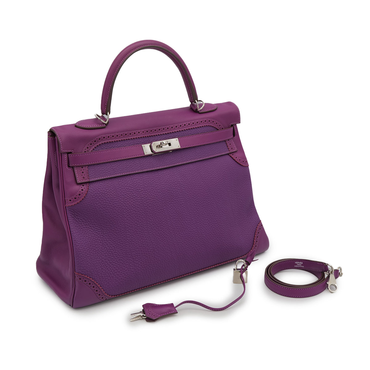 HERMES KELLY35 GHILLIES RETOURNE ANEMONE TOGO SWIFT HAND SHOULDER BAG 2014 R STAMP PALLADIUM HARDWARE 90325615