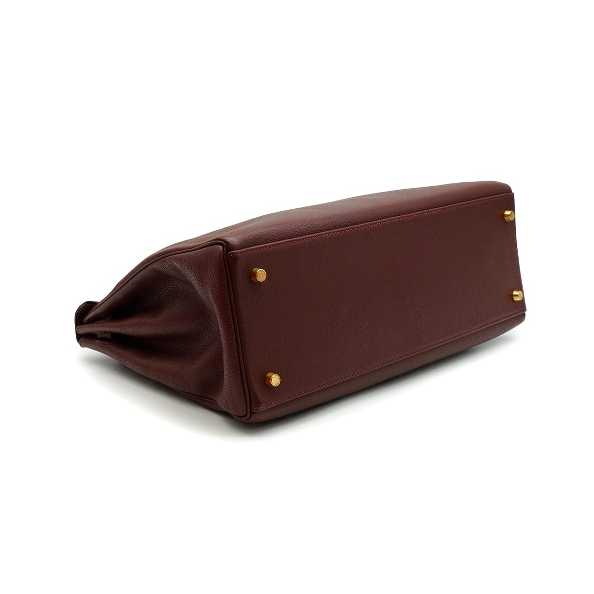 LUXURY PROMISE HERMES KELLY 35 RETOURNE MARRON FONCE TOGO HAND SHOULDER BAG 2000 SQUARE D GOLD HARDWARE 90341430