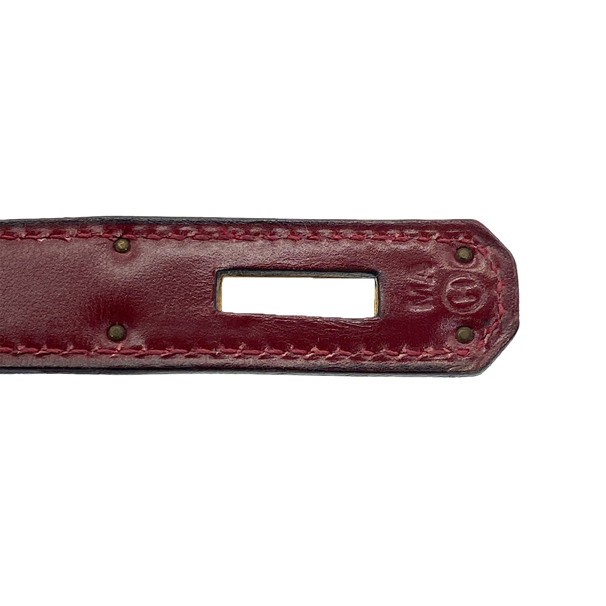 HERMES KELLY 35 SELLIER ROUGE H BOXCALF HAND BAG 1978 CIRCLE H GOLD HARDWARE 90320992