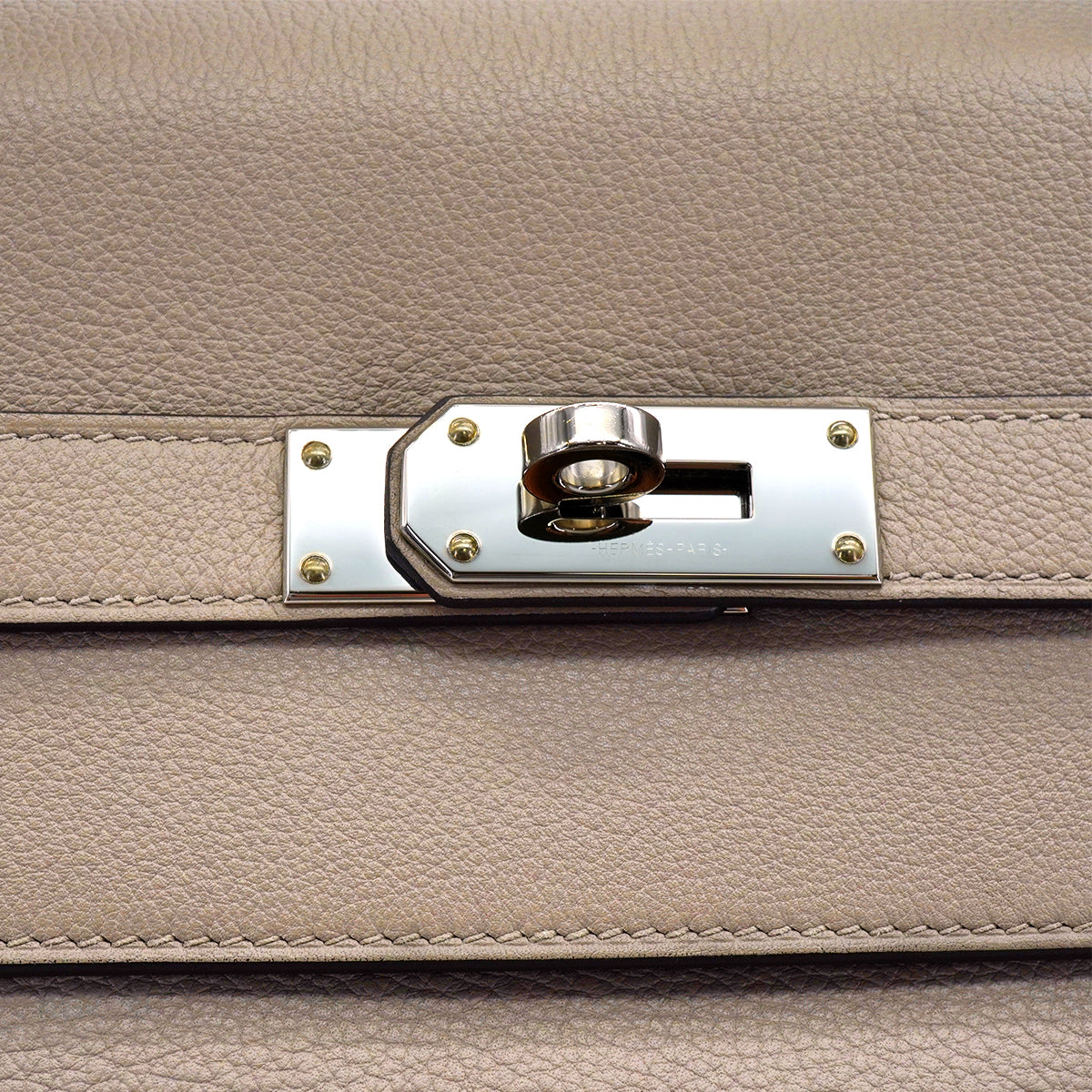 HERMES KELLY 50 RELAX VOYAGE RETOURNE GRIS ASPHALTE TAURILLON NOVILLO HAND SHOULDER BAG 2021 Z STAMP PALLADIUM HARDWARE 90335803