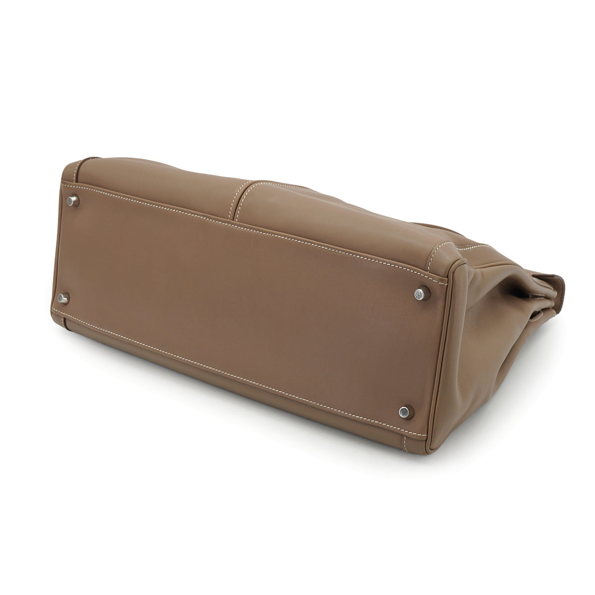 HERMES KELLY LAKIS 40 RETOURNE ETOUPE VEAU SWIFT HAND SHOULDER BAG 2011 SQUARE O PALLADIUM HARDWARE 90331849