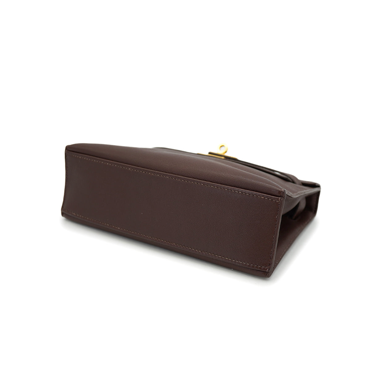 HERMES KELLY POCHETTE SELLIER HAVANE EVERGRAIN HAND BAG 2008 SQUARE L GOLD HARDWARE 90330948