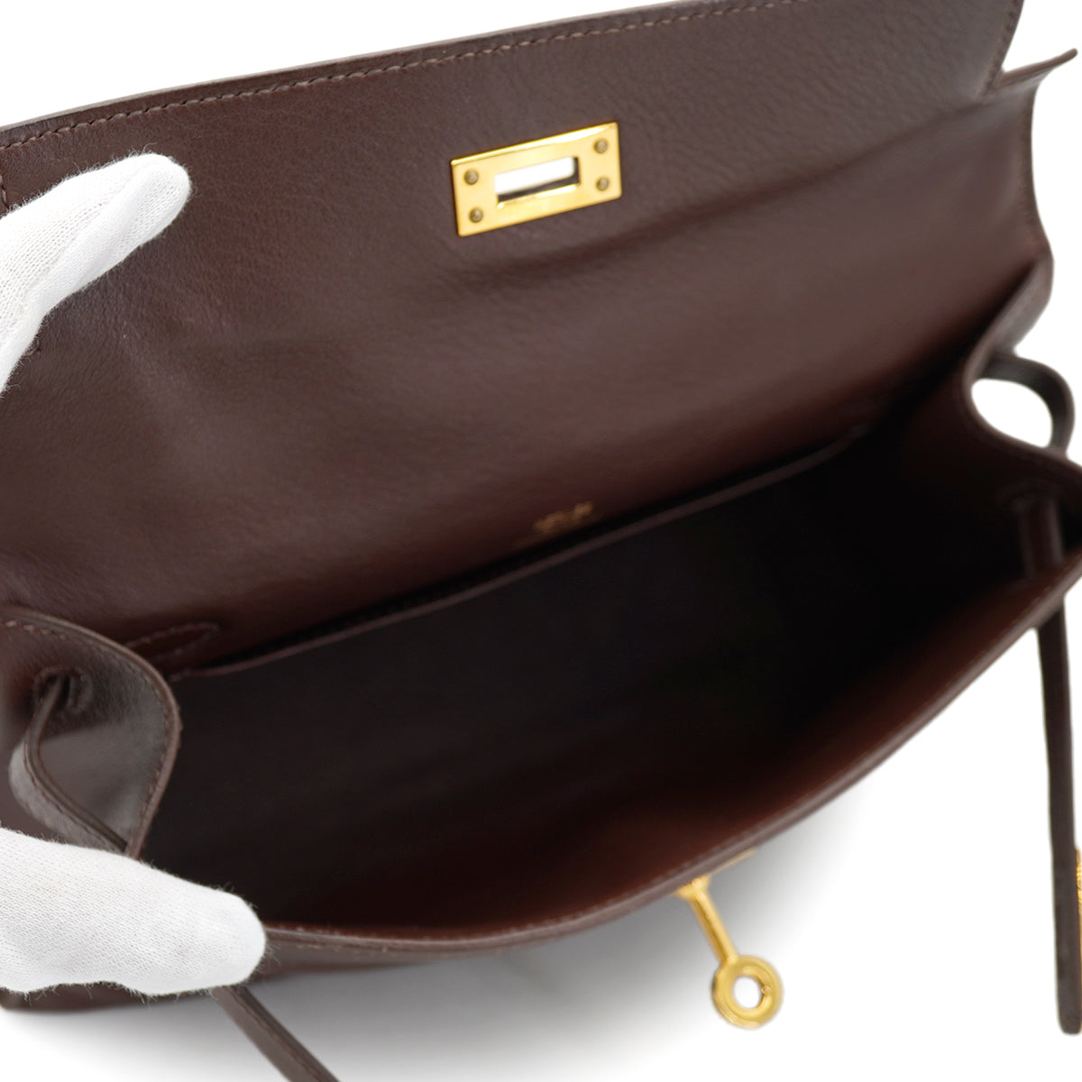HERMES KELLY POCHETTE SELLIER HAVANE EVERGRAIN HAND BAG 2008 SQUARE L GOLD HARDWARE 90330948