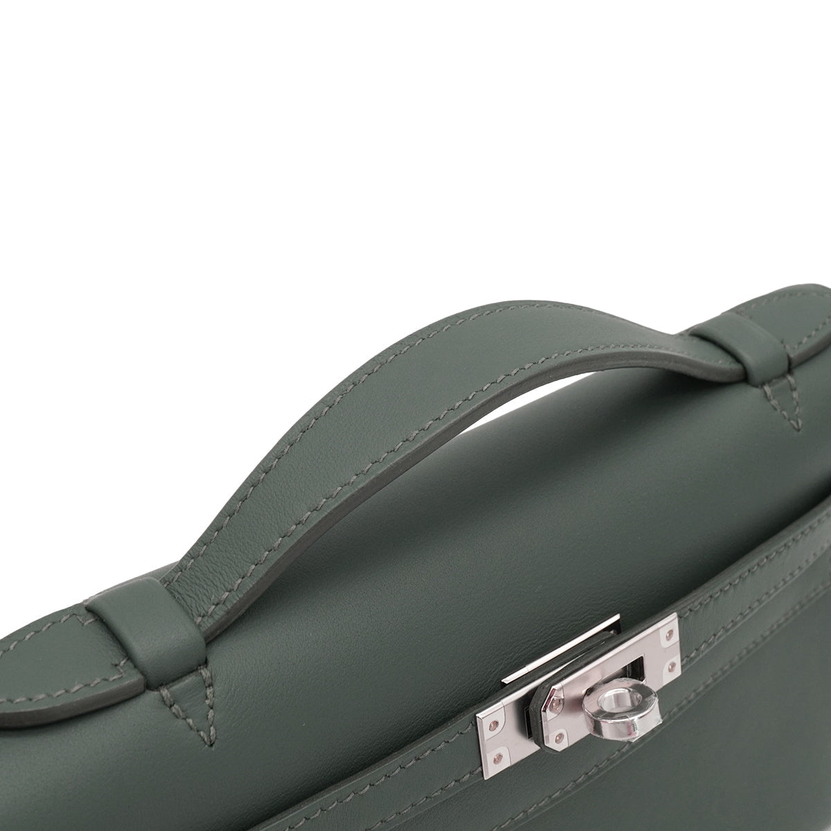 HERMES KELLY POCHETTE SELLIER VERT MANGROVE VEAU SWIFT HAND BAG 2025 K STAMP PALLADIUM HARDWARE 90333711