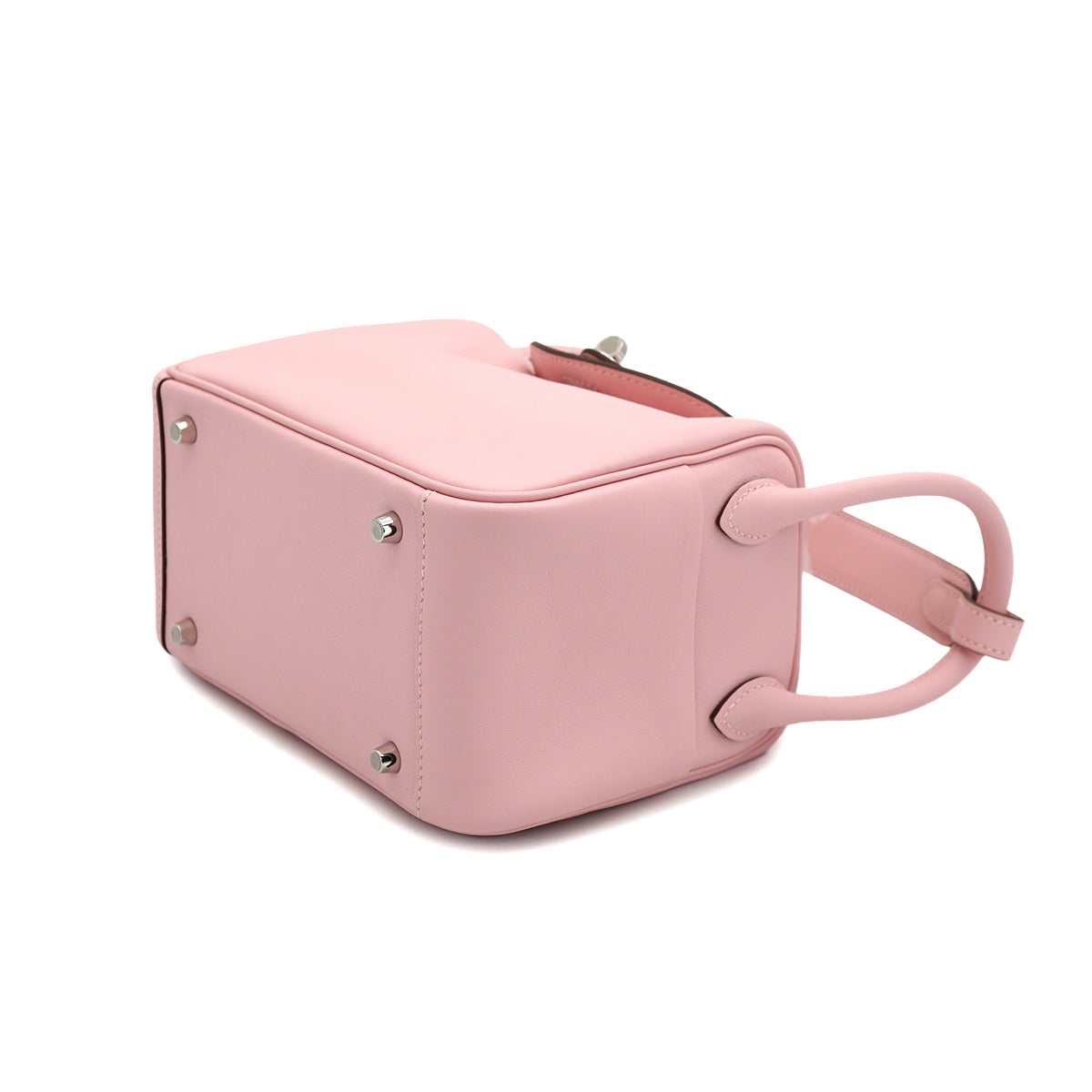 HERMES LINDY MINI ROSE SAKURA SWIFT SHOULDER BAG 2025 K STAMP PALLADIUM HARDWARE 90326763