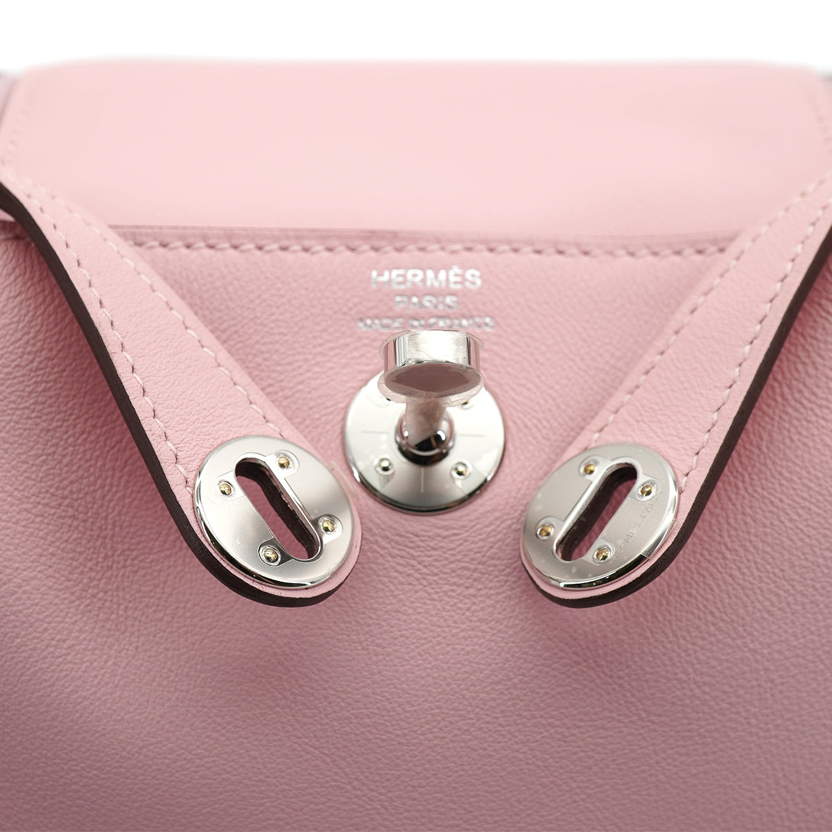 HERMES LINDY MINI ROSE SAKURA SWIFT SHOULDER BAG 2025 K STAMP PALLADIUM HARDWARE 90326763